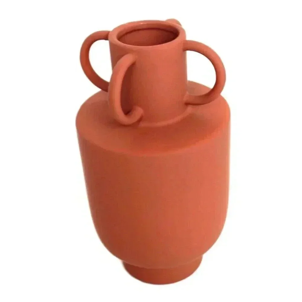 Vintage Rustic Navjo (Terracotta) Modern Art Ceramic Orange Flower Vase